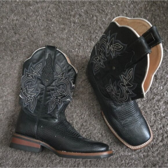 Estrella Made In Mexico Leather Boots Men Size 9 Square Toe Used 012026 - Picture 2 of 8